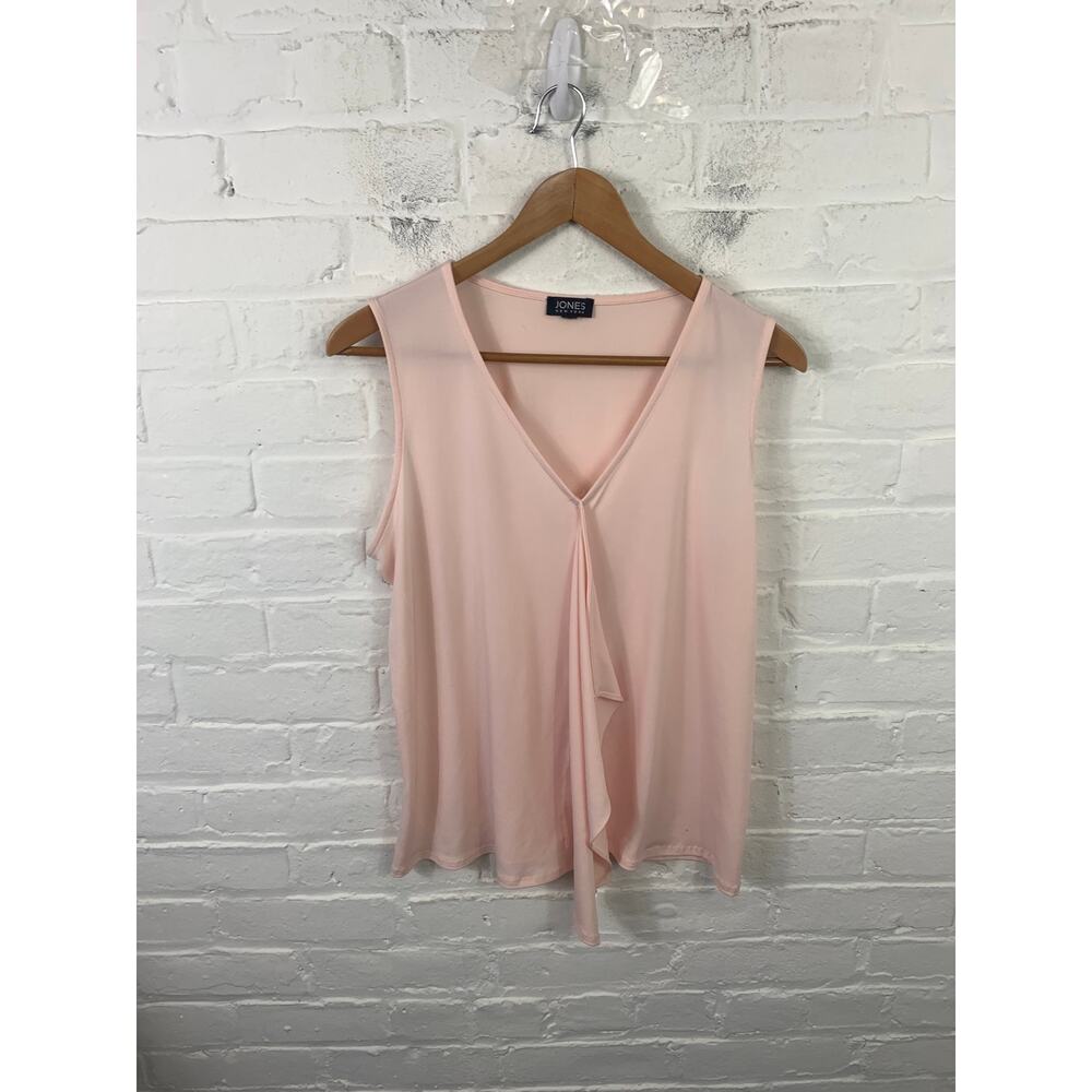 Jones New York Women's Sleeveless Tank Top Waterfall Detail Peach Pink Size S